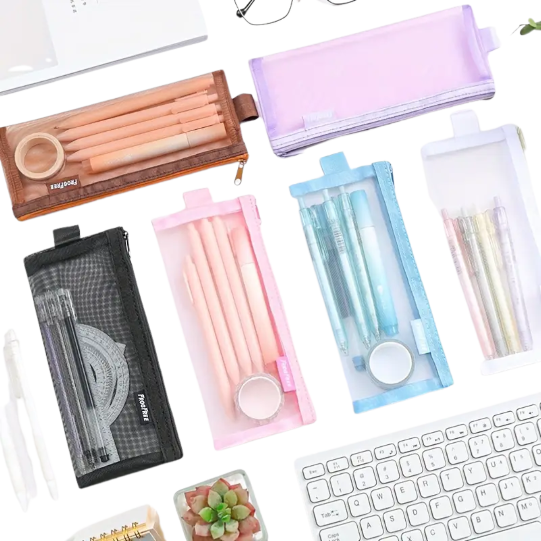 Estuche para Lápices Malla Transparente