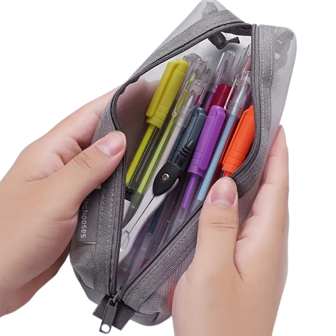 Estuche para Lápices Malla Transparente 3D