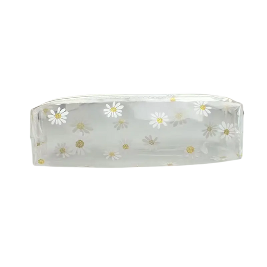 Estuche Simple para Lápices - Flores Transparente